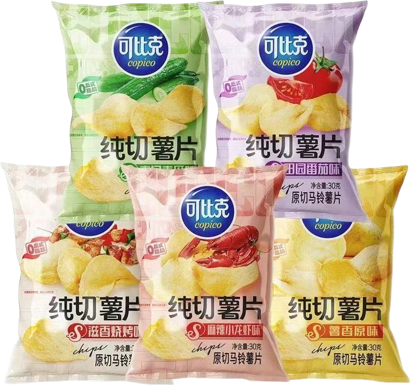 可比克纯切薯片5种口味